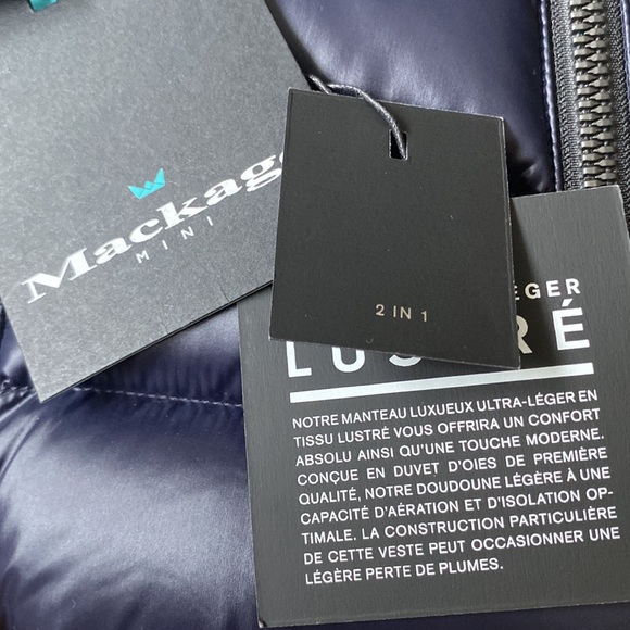 Mackage Navy blue 2in1 down jacket and vest with tags - Picture 4 of 7